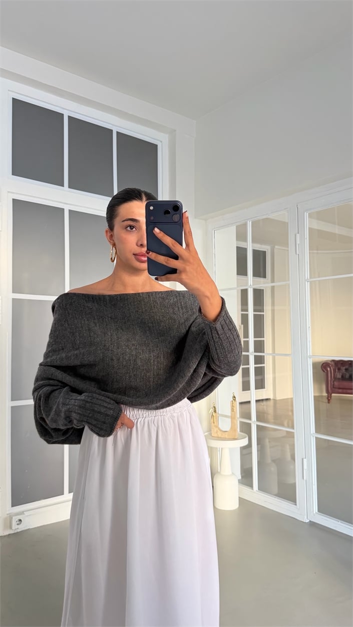 Antrasit Pinterest Tasarım Hırka GAUS-02003