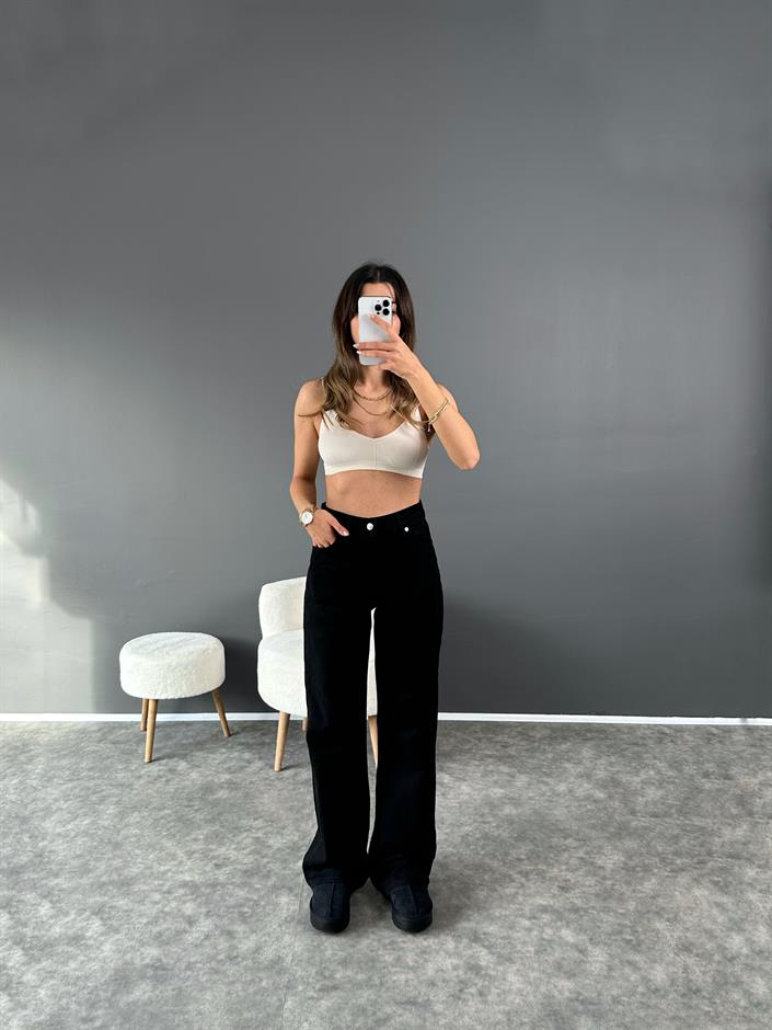 GR Siyah Wide Leg Jean