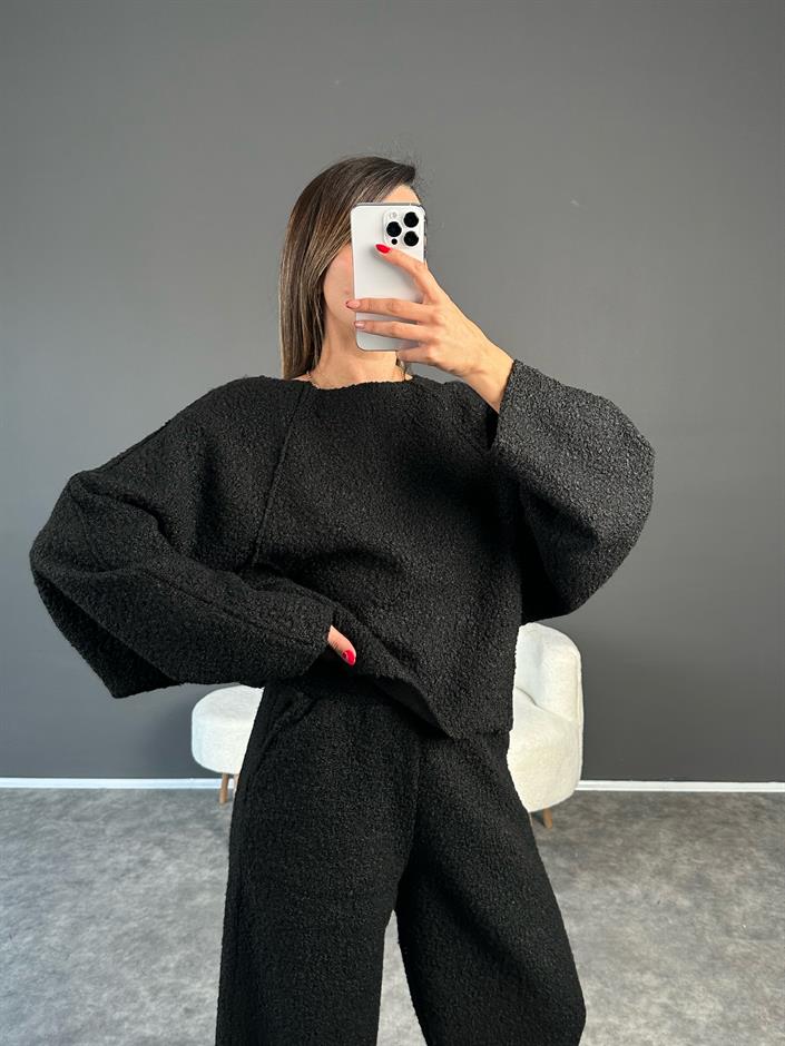 Kylie Siyah Teddy Buklet İkili Takım