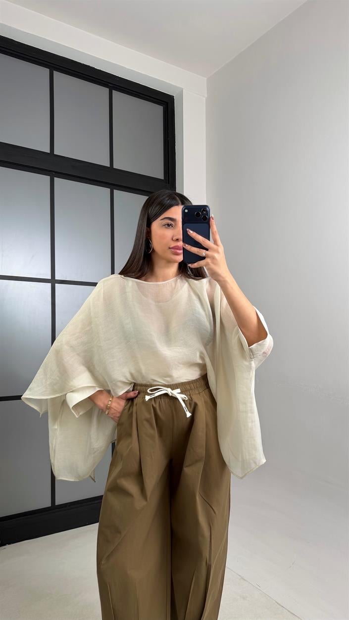 Taş Transparan Premium Tasarım Pelerin GAUS-01110