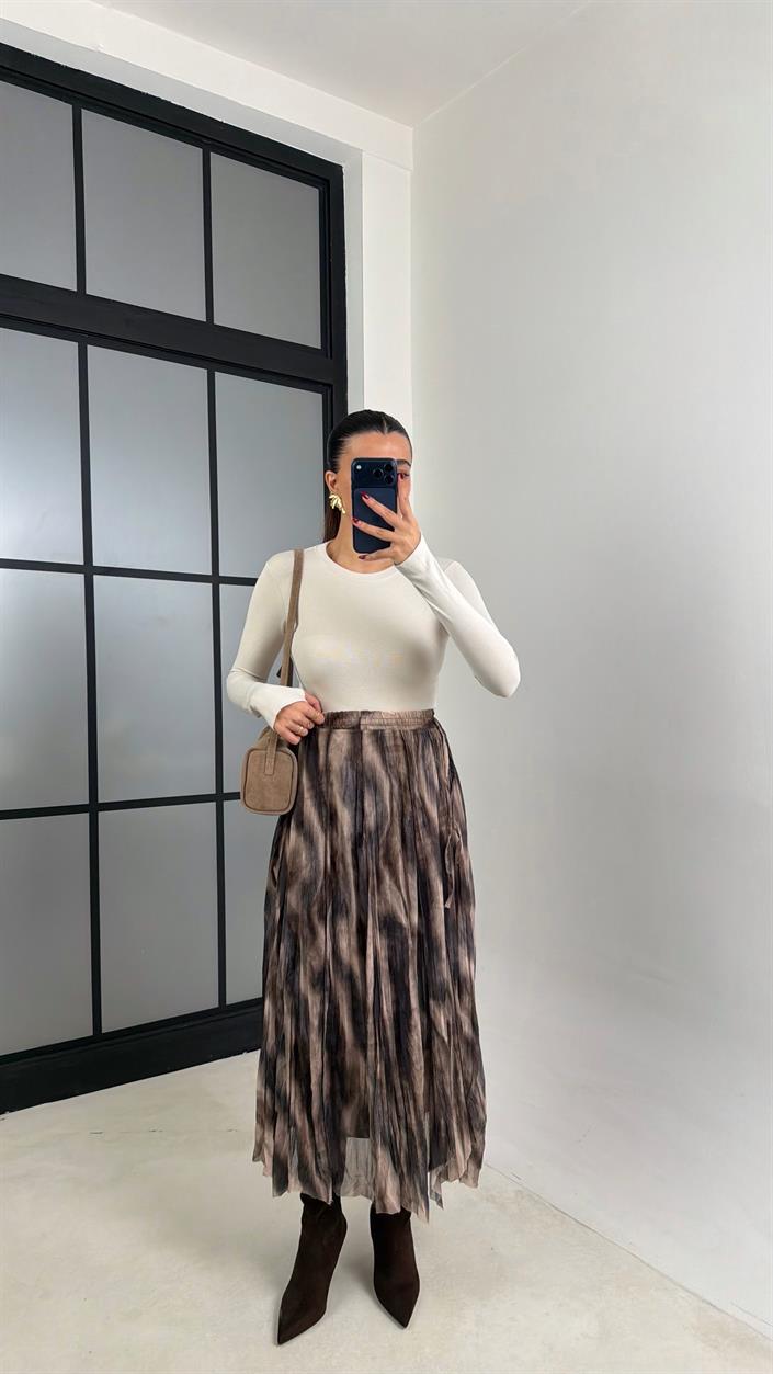 Çok Renkli Astarlı Şifon Etek GAUS-00787 GAUS-00788