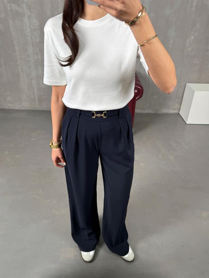 Lones Lacivert Kemer Detaylı Pantolon