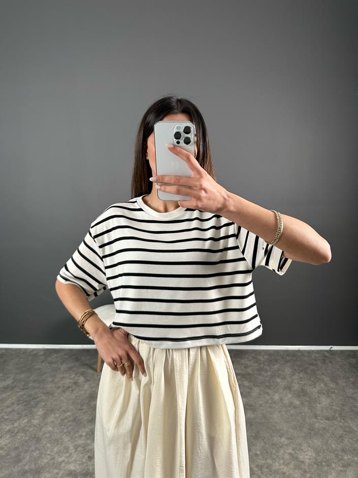 Als Beyaz Çizgili Tshirt