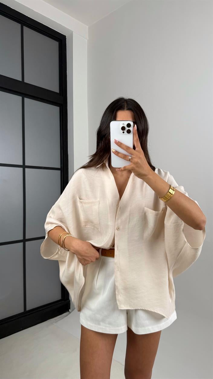 Taş Cep Detaylı Basic Tencel Gömlek Gaus00679