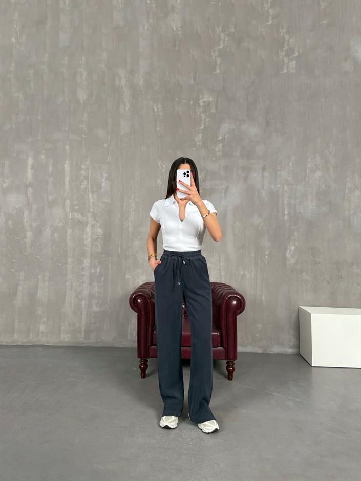 Antrasit Beli Lastikli MD Muadil Tensel Pantolon Gaus00190