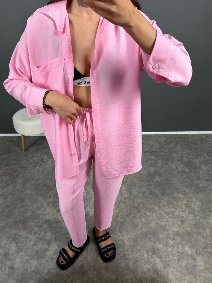 Agis Pembe Keten Ayrobin İkili Takım