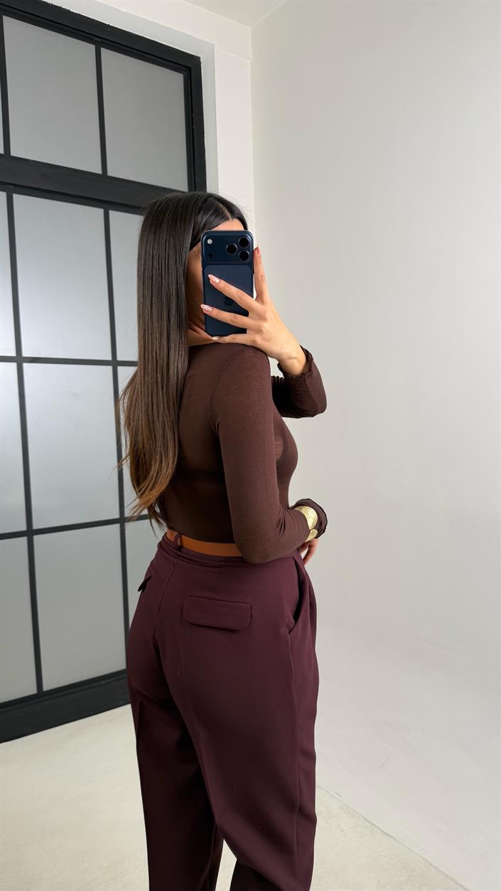 Mürdüm Kemerli ZR Model Pantolon GAUS-00816