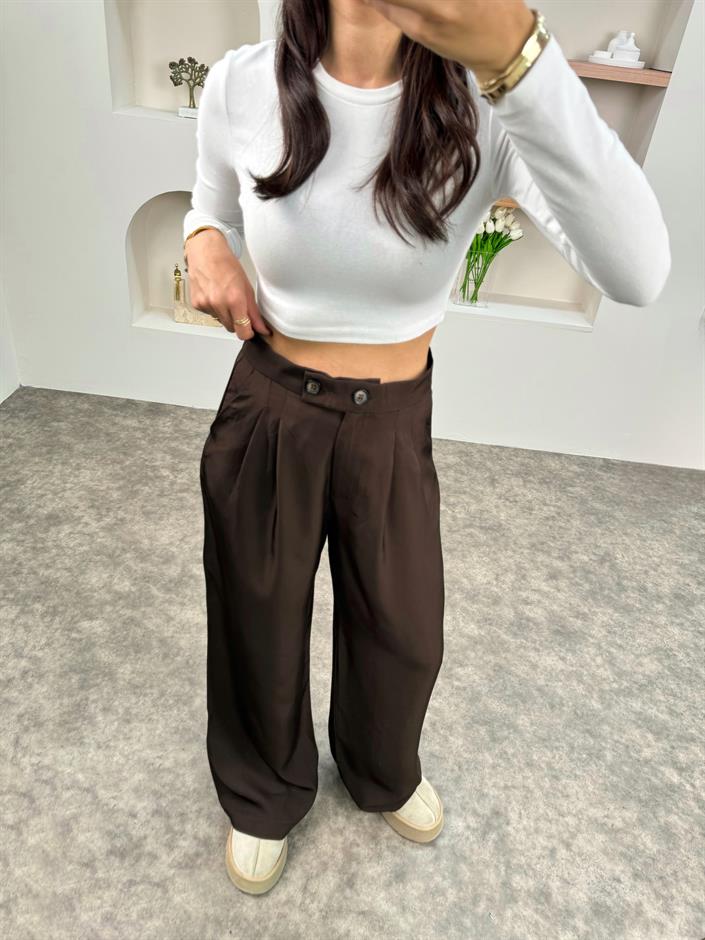 Maks Kahve ZR Model Palazzo Pantolon