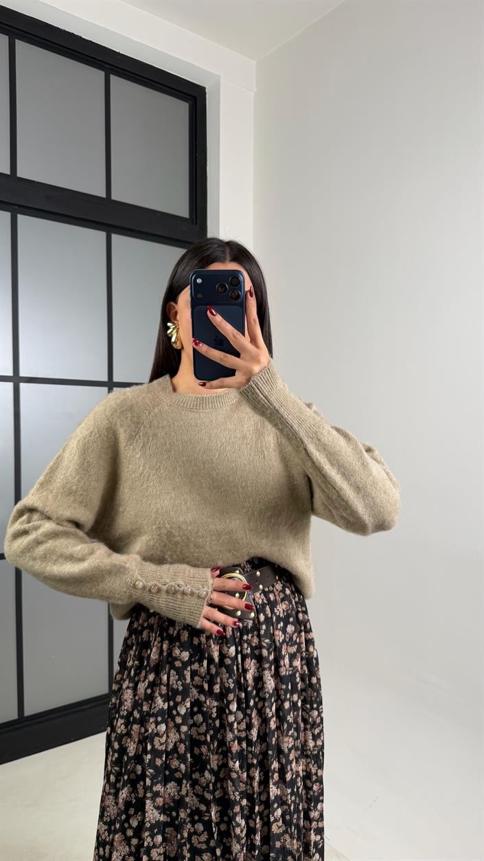 Vizon İtalyan Kol Yumuşak Dokulu Triko Kazak GAUS-00644