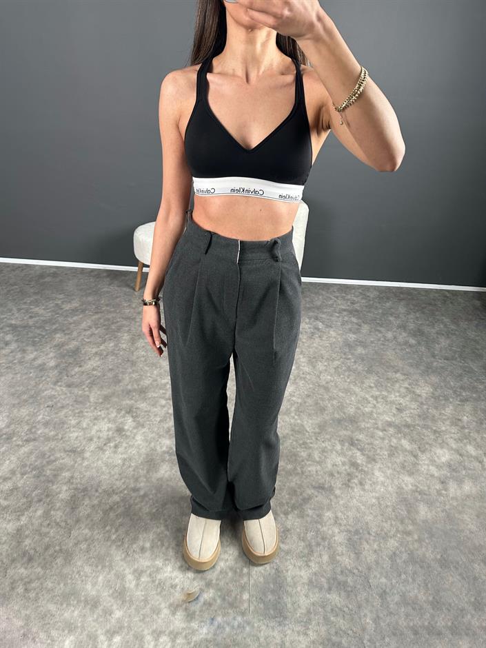 Antrasit  Premium Kalite Yünefek Palazzo Pantolon 