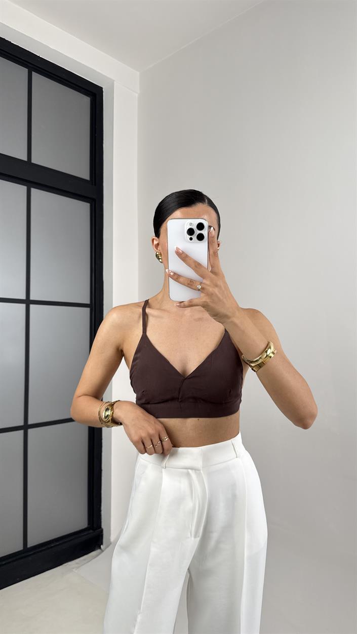 Acı Kahve Ayarlanabilir Askılı Bralet Gaus00595