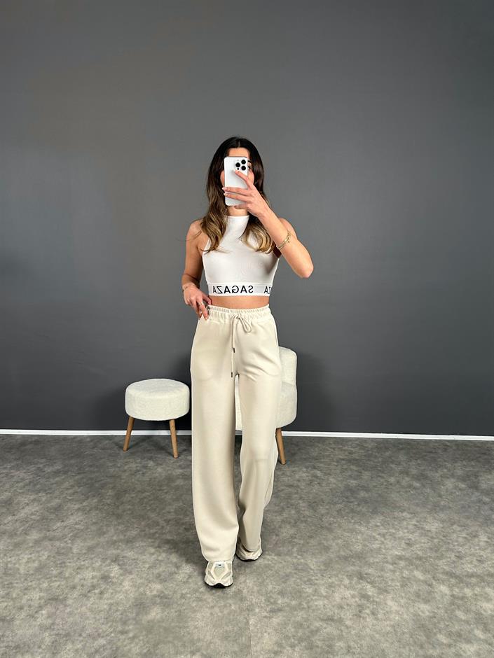 Oys Krem Modal Palazzo Pantolon