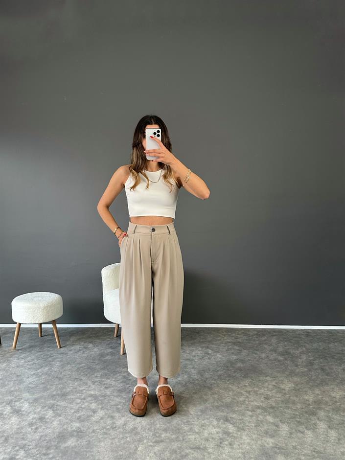 Alfonsa Taş Şalvar Pensli Pantolon