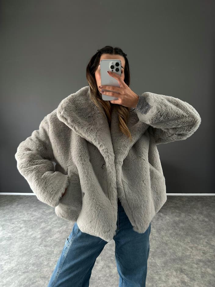 Tiera Gri Premium Kürk