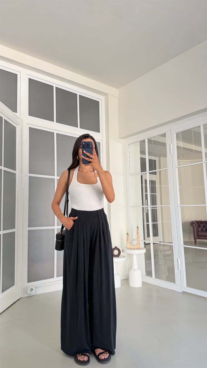 Füme OYS Model Beli Lastikli Pantolon Modal Pantolon GAUS-01808