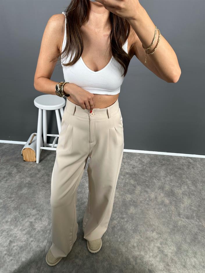 Fado Taş Kumaş Palazzo Pantolon