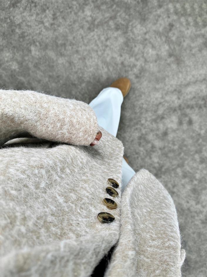 Garni Bej Kırçıklı Kaşe Kaban