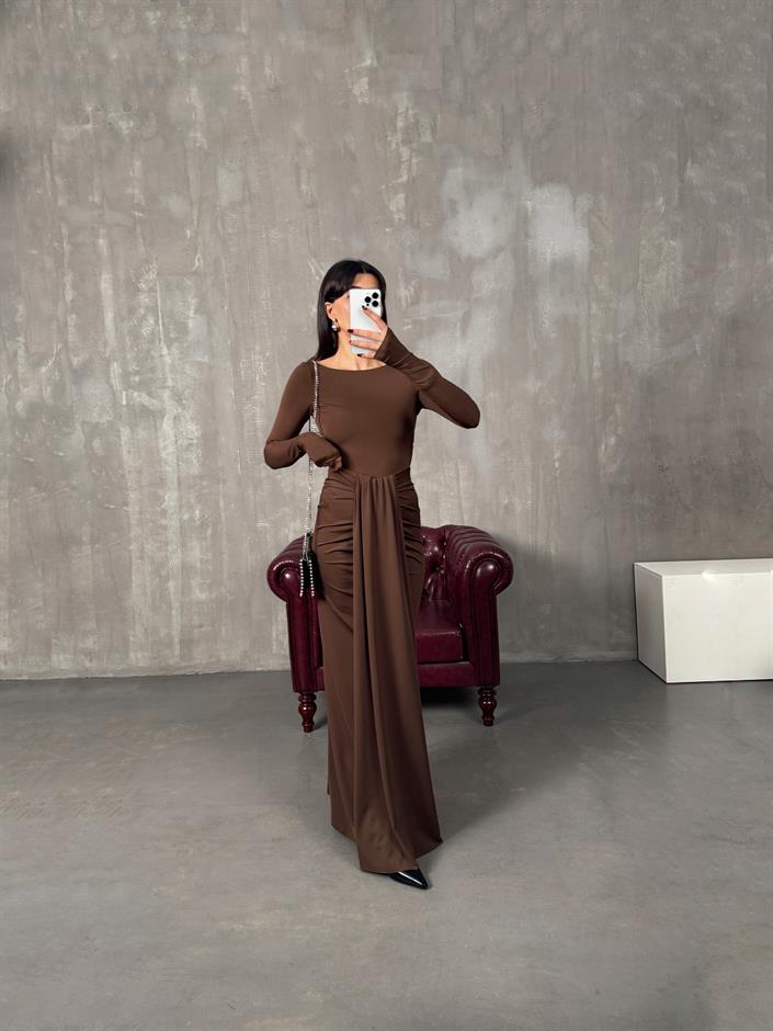 Bonita Kahve Bodysuit Etek Tasarım Takım