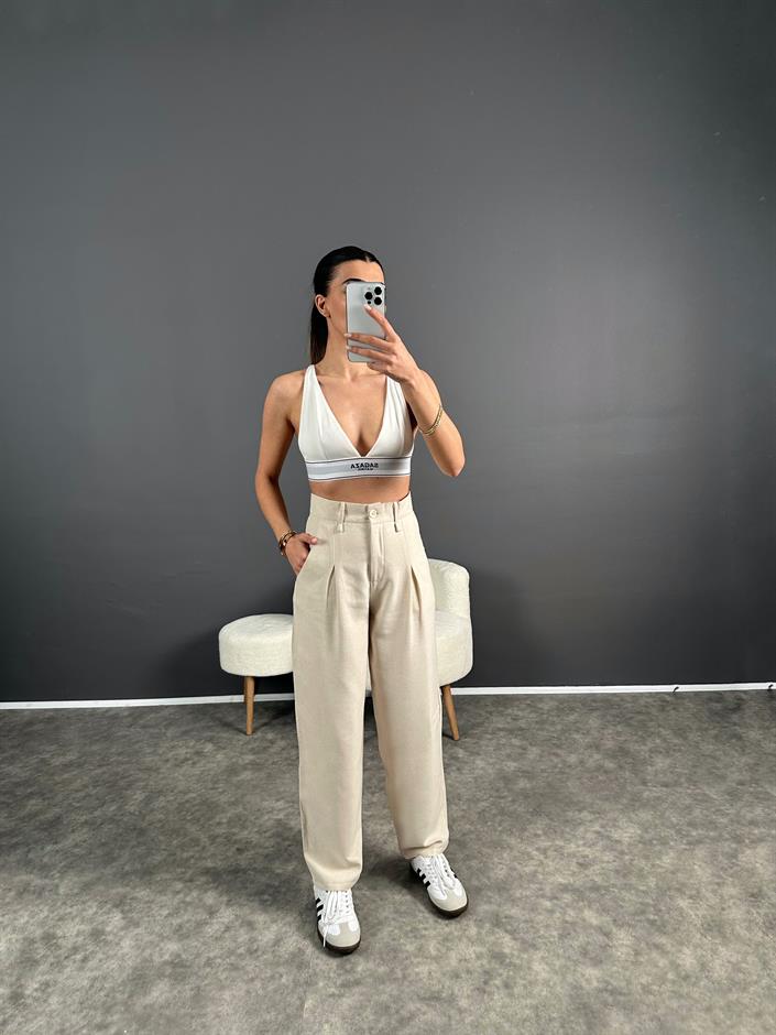 Lovas Taş Lux Kalite Keten Pantolon