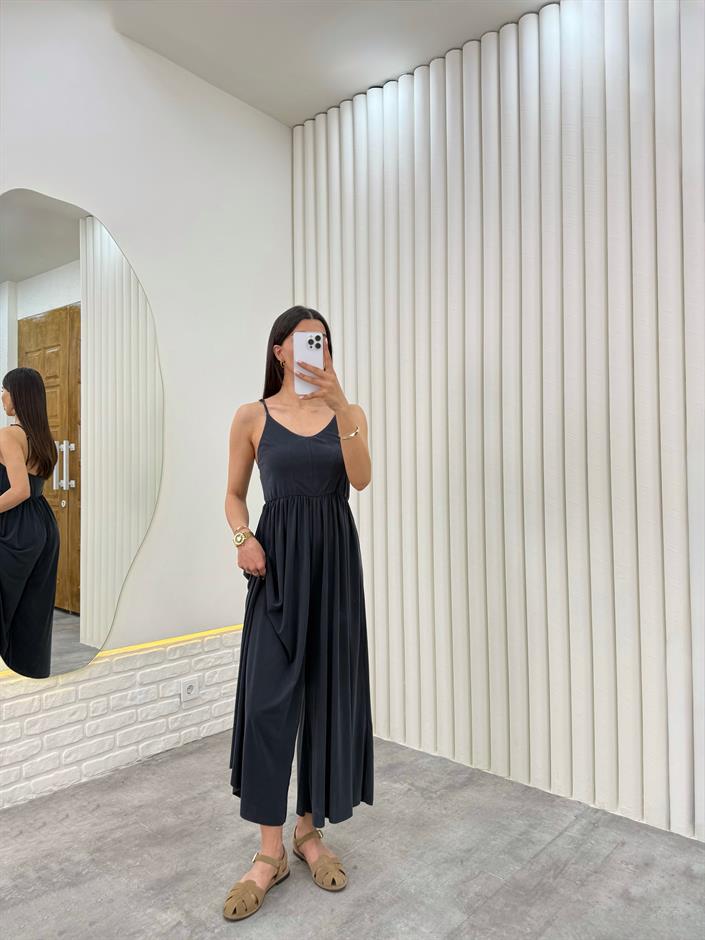 Antrasit Askısı Ayarlanabilir Modal Kumaş Tulum Gaus00331