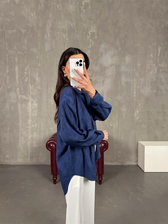 Lacivert Oversize Gömlek Gaus00146