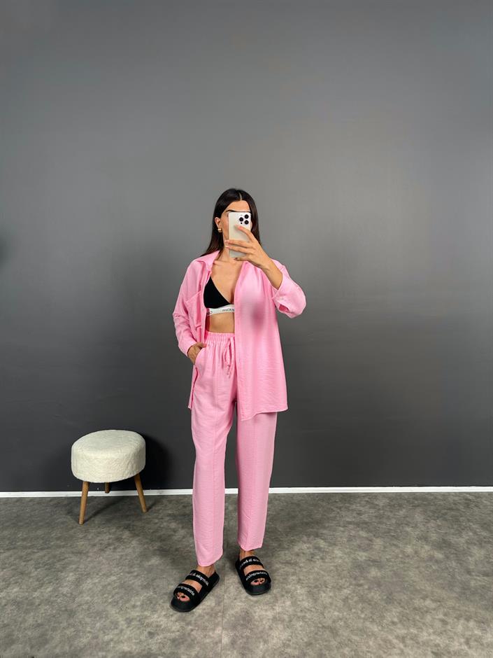 Agis Pembe Keten Ayrobin İkili Takım