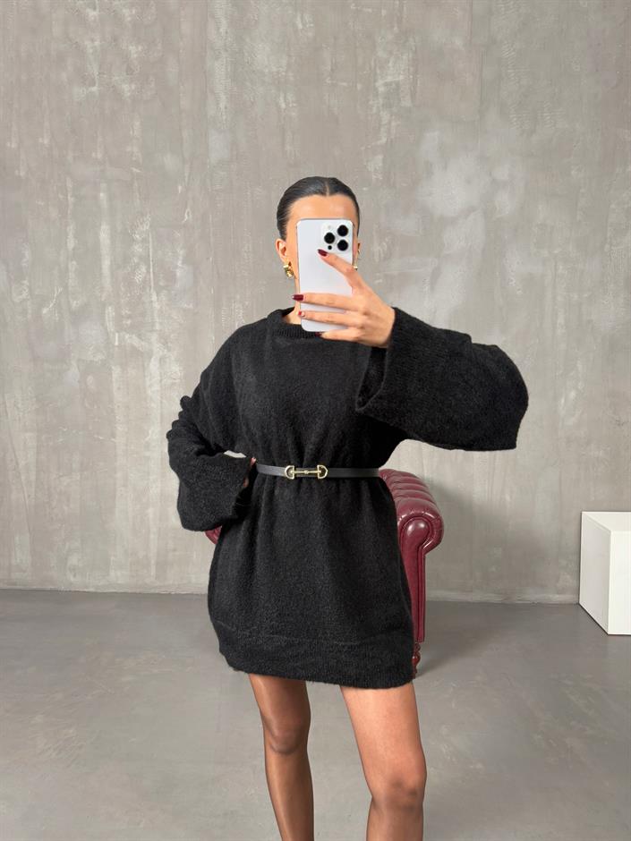 Arow Siyah Triko Oversize Kazak
