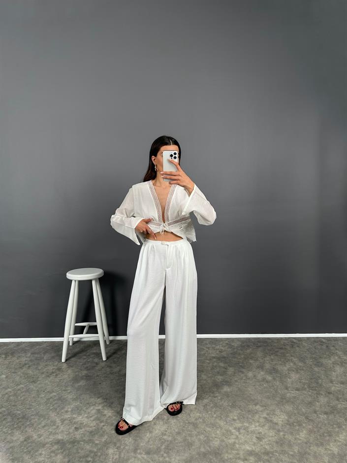 Ylv Beyaz Salaş Premium Pantolon 