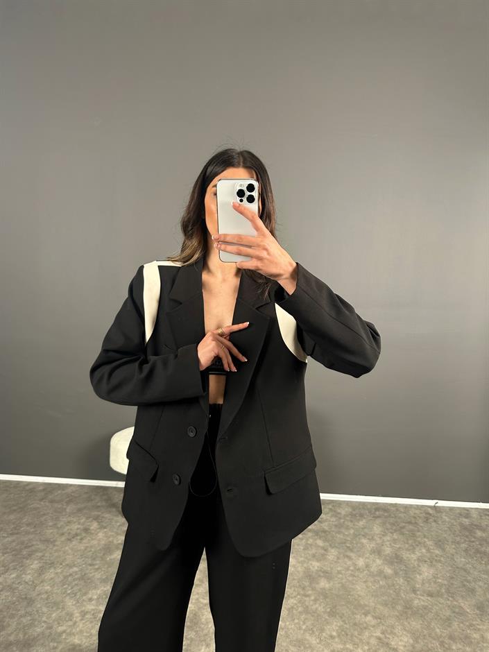 RY Premium Şeritli Blazer Ceket Pantolon Takım 