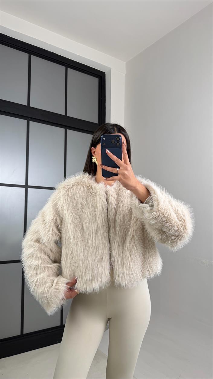 Taş Astarlı Muadil Crop Kürk GAUS-01103