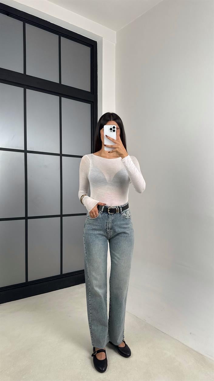 Mavi Kesik Paça Kemerli Jean GAUS-00149