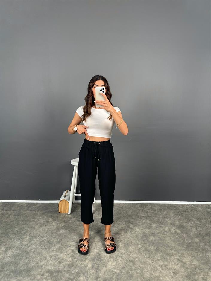 Solvit Siyah Havuç Model Rahat Pantolon