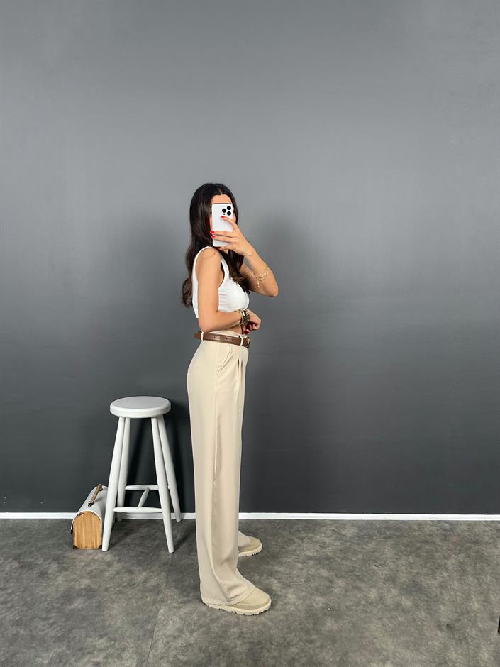 Fado Taş Kumaş Palazzo Pantolon