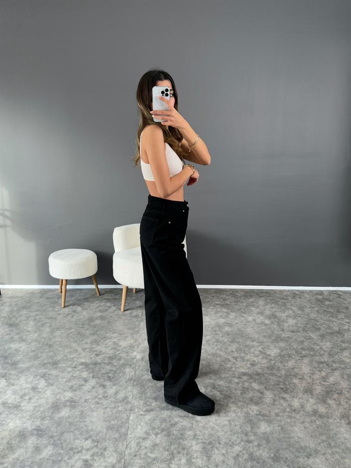 GR Siyah Wide Leg Jean