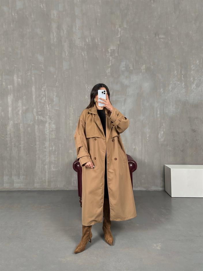 Jordi Camel Kuşaklı Trençkot