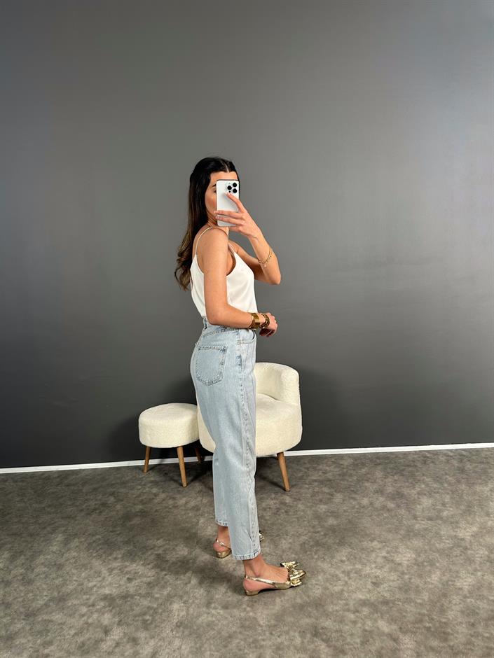 Tasarım Mavi Önü Taşlı Jean 