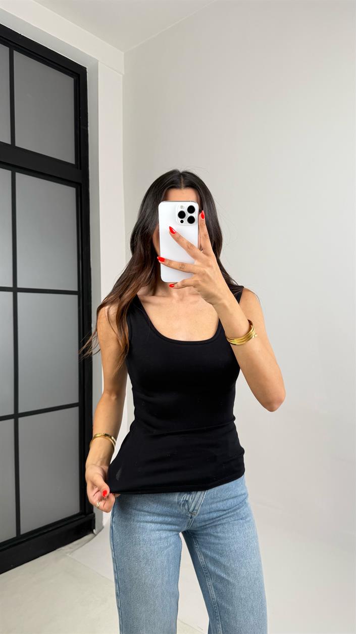 Siyah OYS Muadil Modal Kumaş Atlet GAUS-009