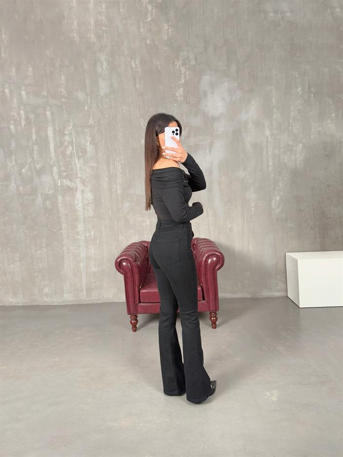 Victor Siyah ZR Model İspanyol Paça Jean