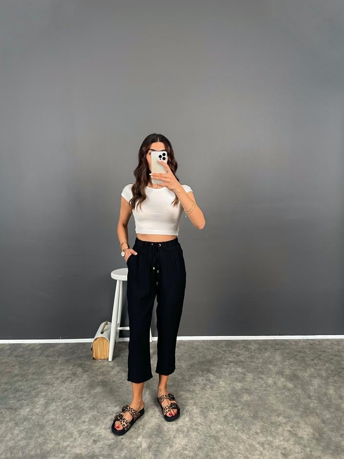 Solvit Siyah Havuç Model Rahat Pantolon