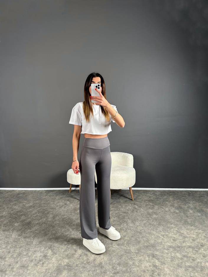 Oysh Baskılı Füme Fitilli Pantolon