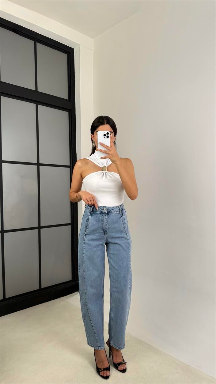 Mavi Cepli Balon Denim Pantolon GAUS-00108