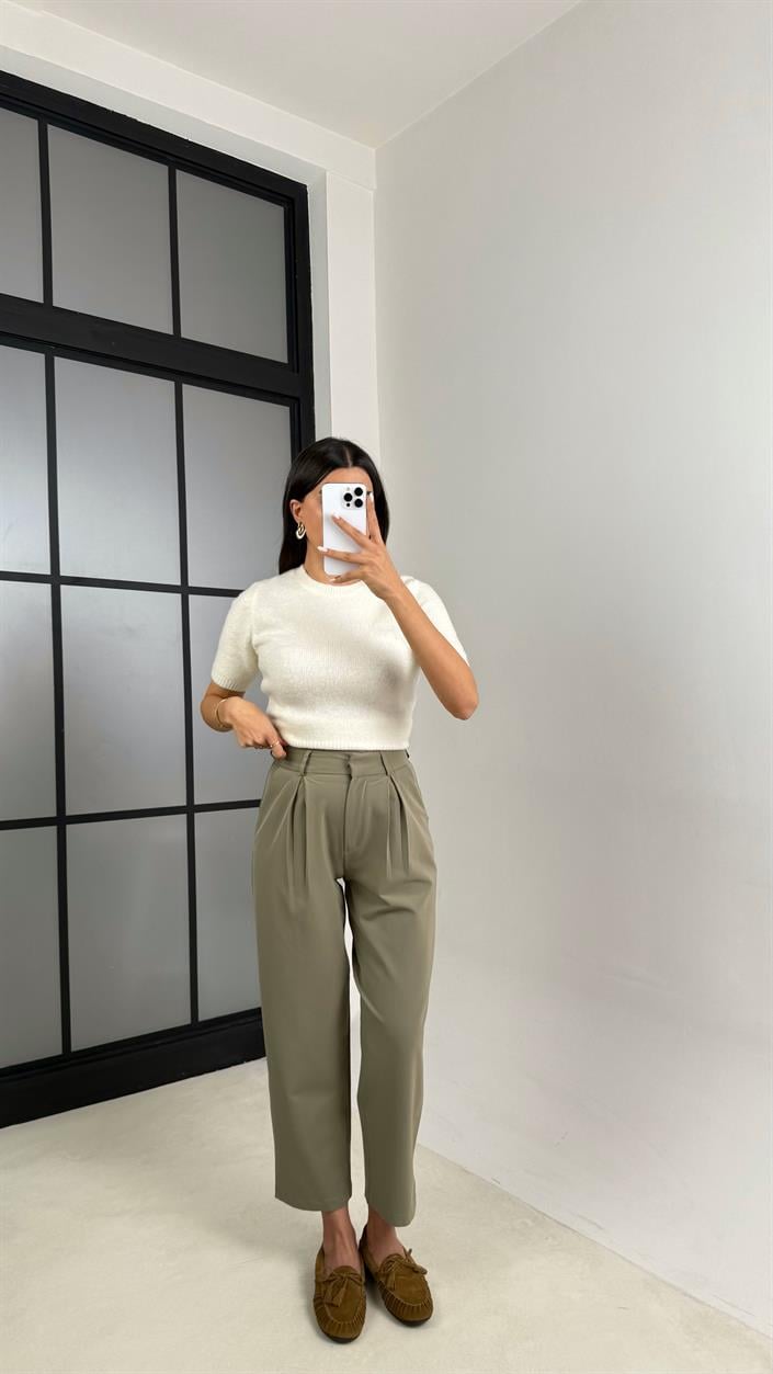 Yeşil Cepli Kumaş Pantolon GAUS-00544