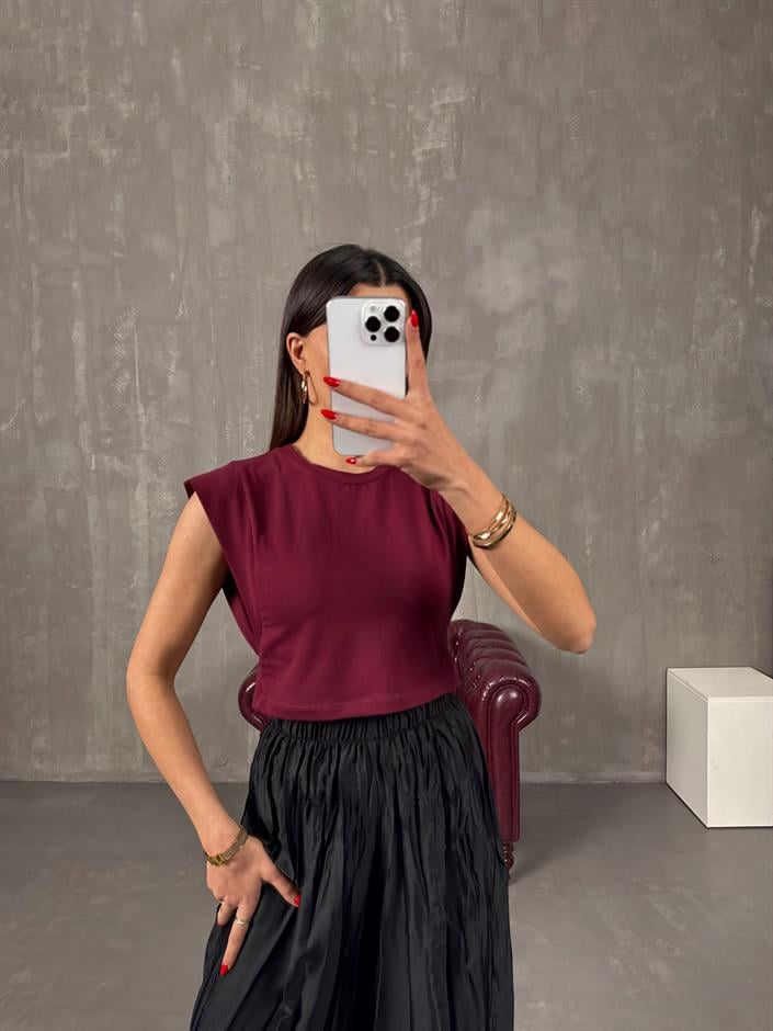 Galo Bordo Bisiklet Yaka Basic Tshirt