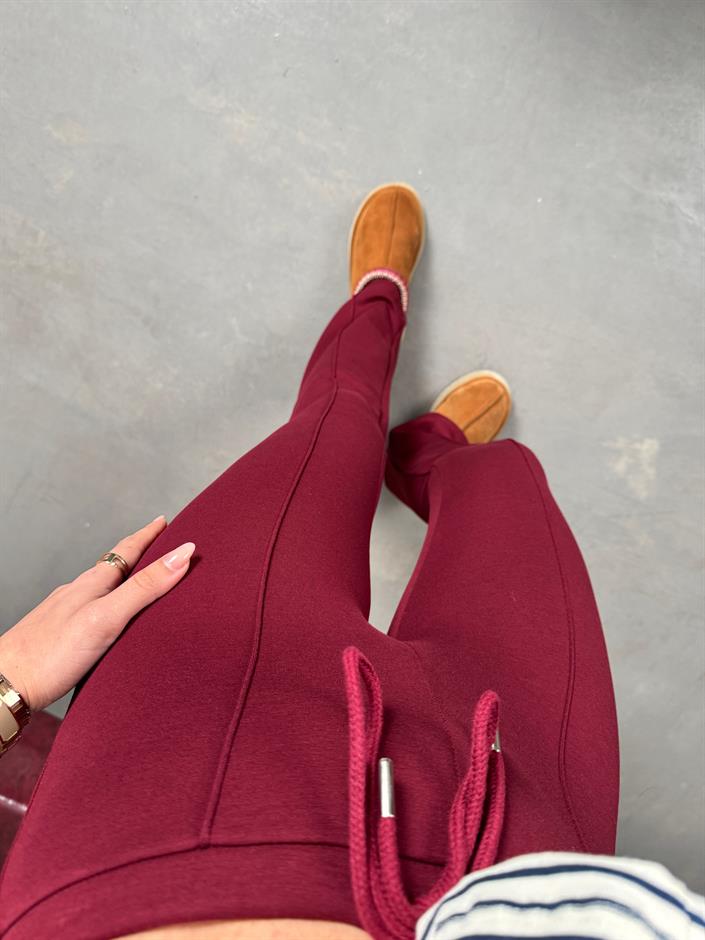 Lefko Bordo ZR Model Çımalı İspanyol Paça Pantolon