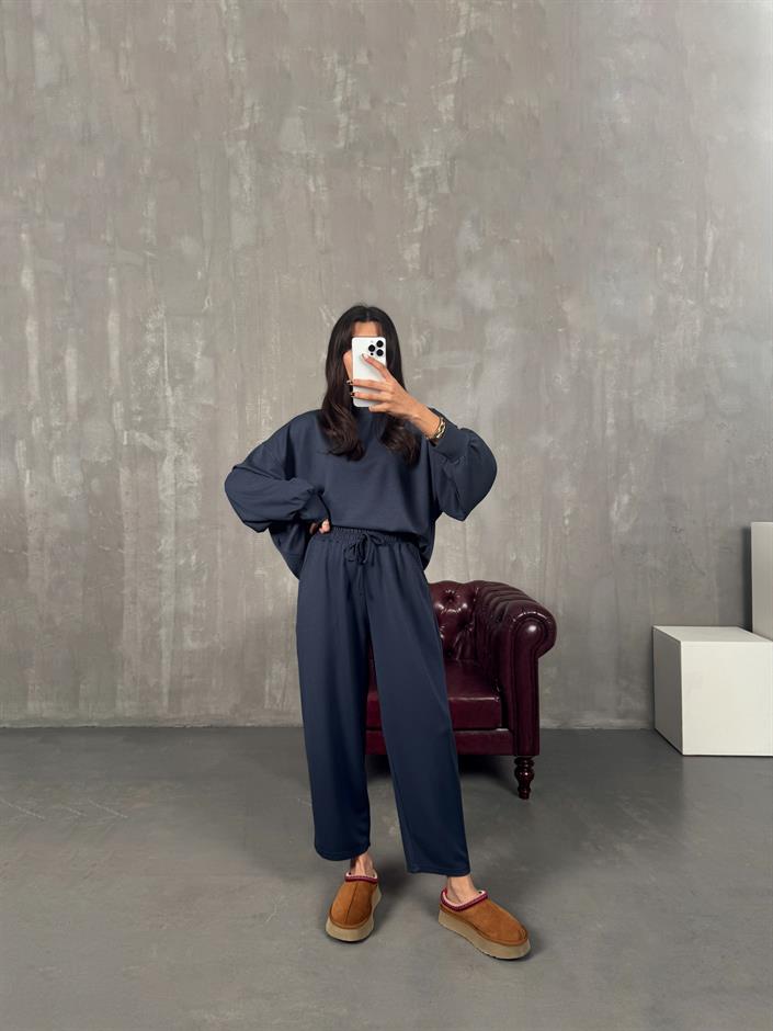 Serge Antrasit Oys Kumaş Oversize İkili Takım 