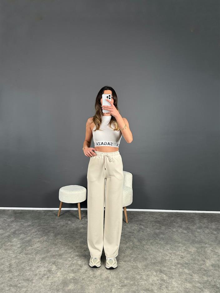 Oys Krem Modal Palazzo Pantolon