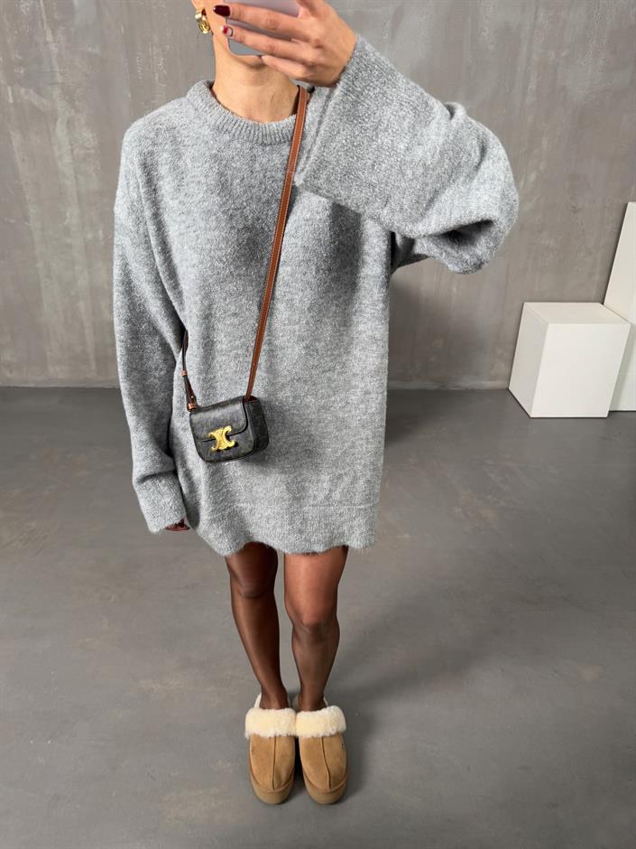 Arow Gri Triko Oversize Kazak