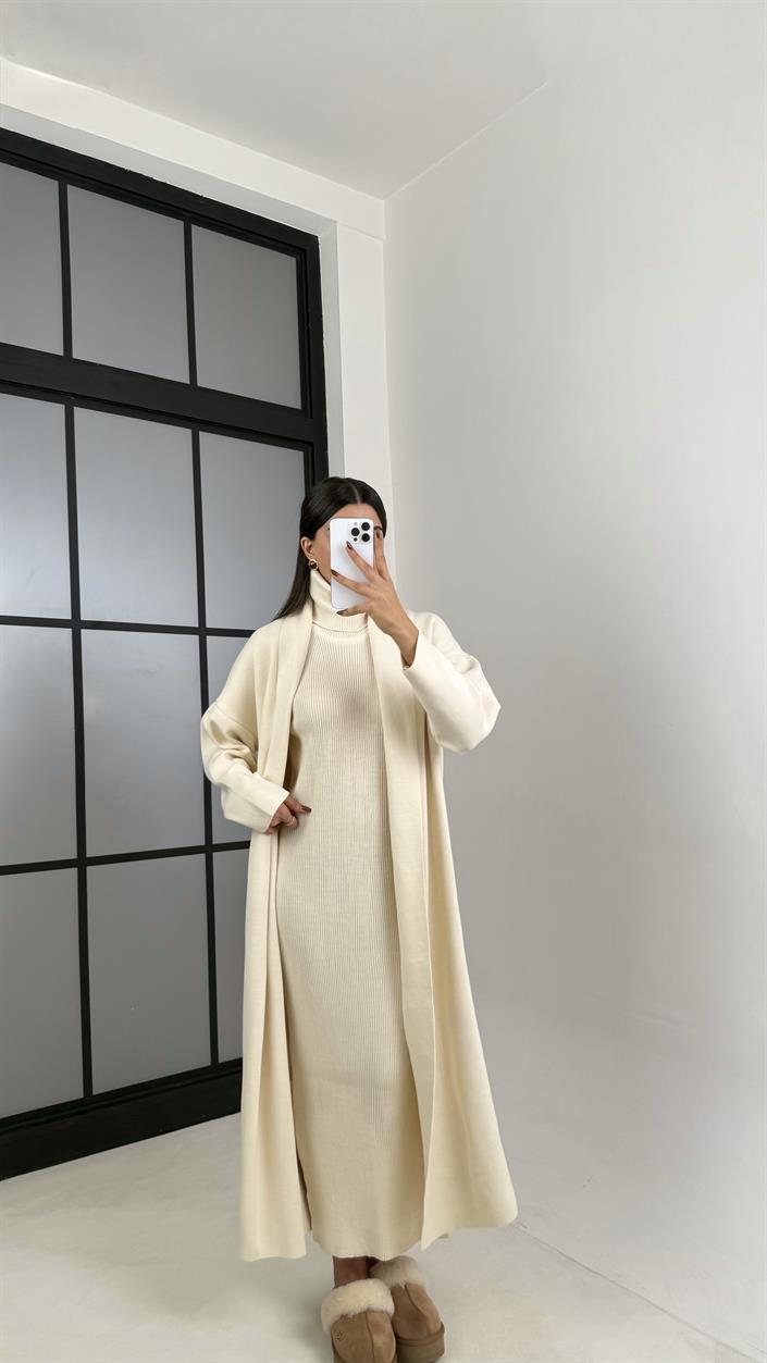 Krem Balıkçı Yaka Triko 2Li Takım GAUS-00211