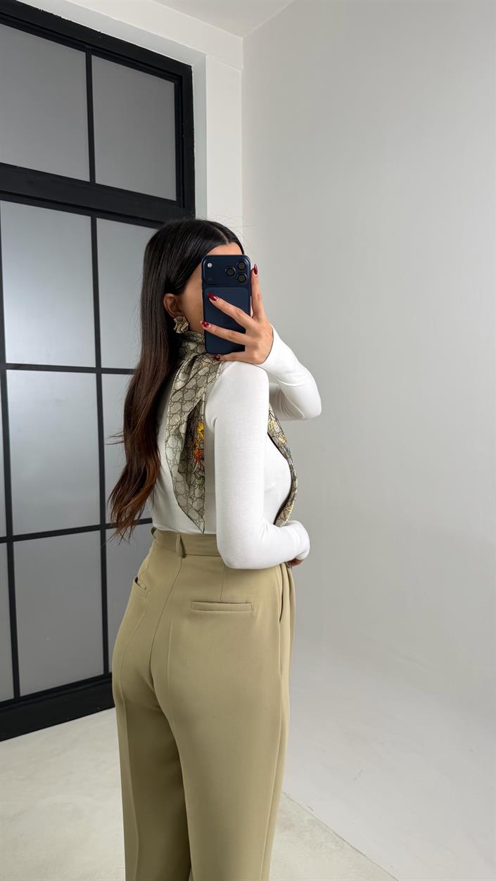 Yeşil Cep Detaylı Palazzo Pantolon GAUS-00803