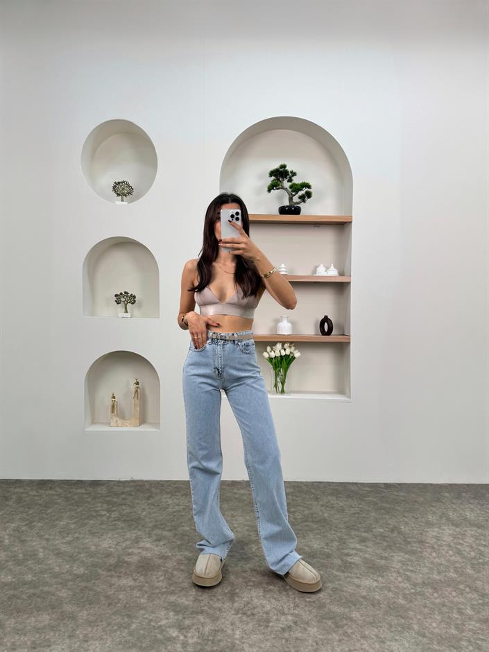 Dori Açık Mavi Kesik Paça Jean Pantolon